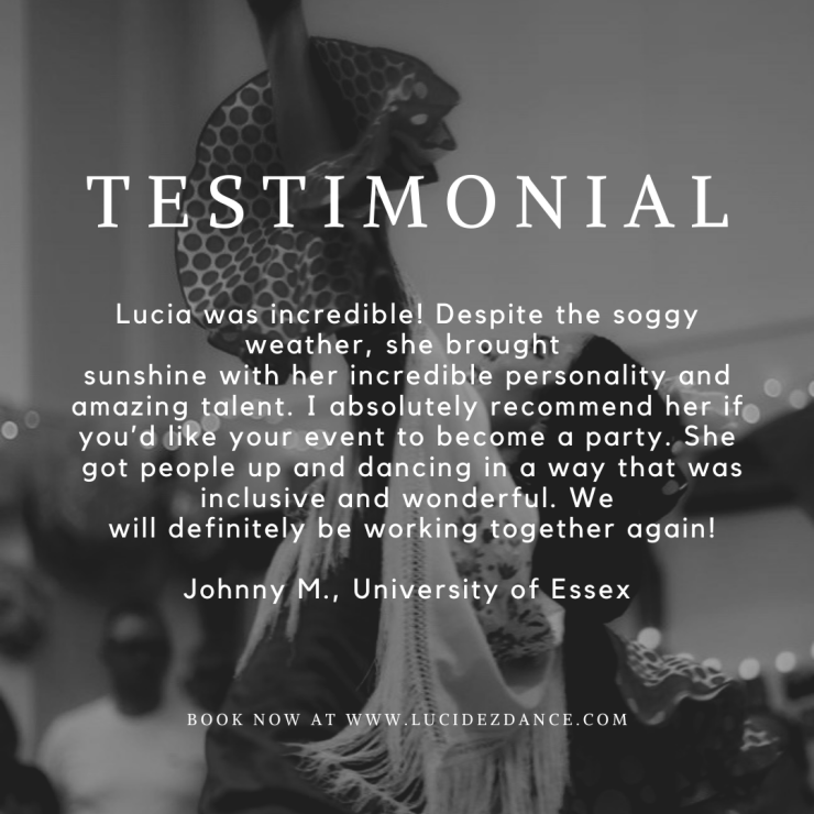 Testimonial Flamenco dancer for corporate event