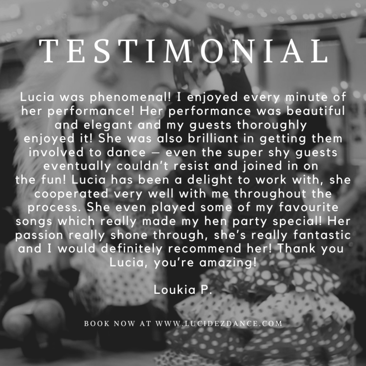 Testimonial Flamenco dancer for hen do