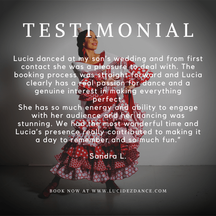 Testimonial Flamenco dancer for wedding
