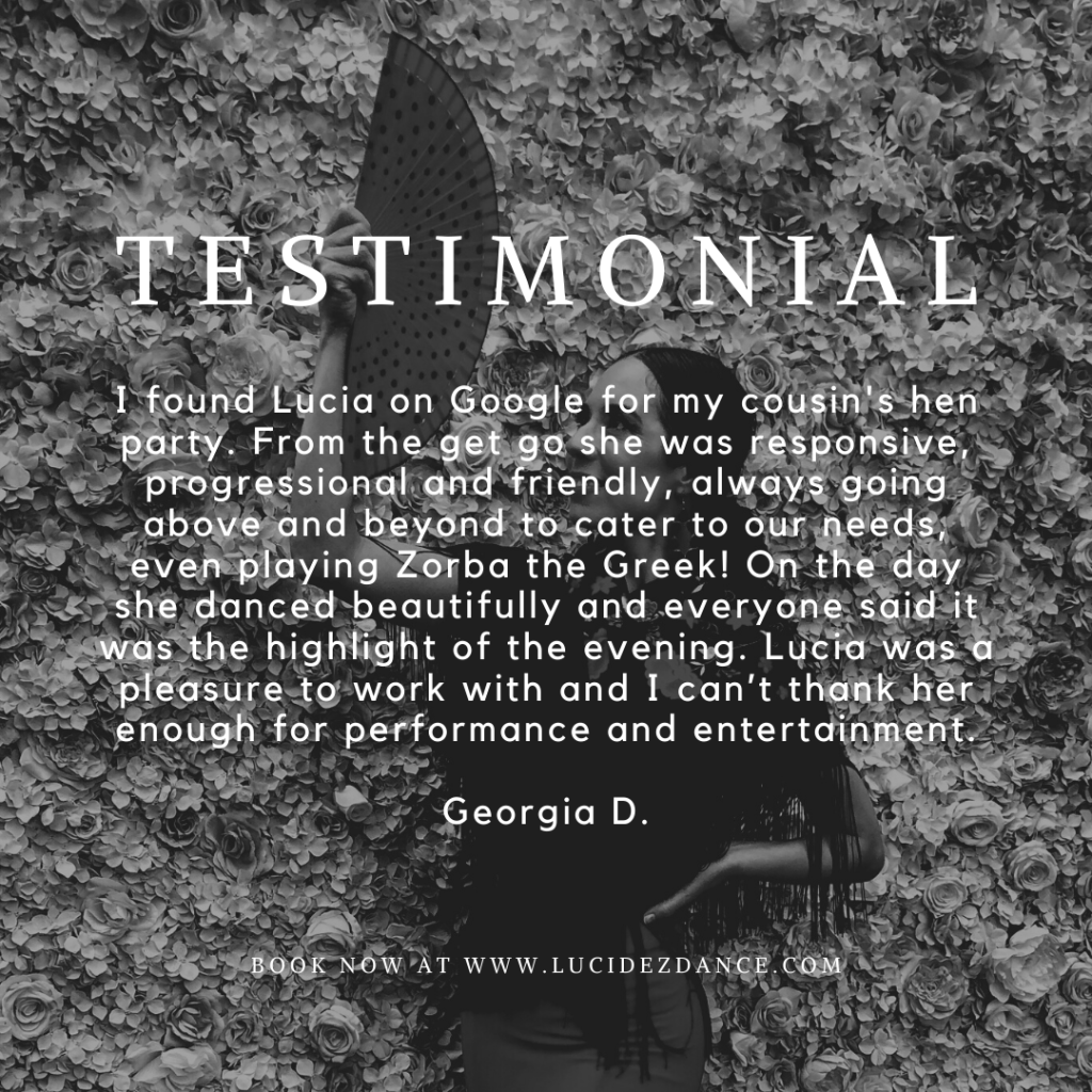 Testimonial Flamenco dancer for hen do